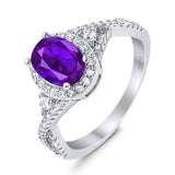 Oval Natural Stone Split Shank Ring