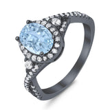 Oval Natural Stone Split Shank Ring