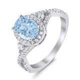 Oval Natural Stone Split Shank Ring