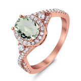 Oval Natural Stone Split Shank Ring