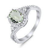 Oval Natural Stone Split Shank Ring