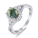 Oval Natural Stone Split Shank Ring