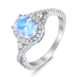 Oval Natural Stone Split Shank Ring