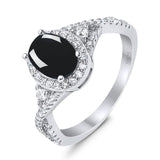 Oval Natural Stone Split Shank Ring