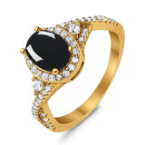 Oval Natural Stone Split Shank Ring