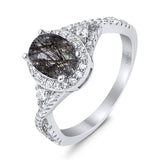 Oval Natural Stone Split Shank Ring