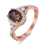 Oval Natural Stone Split Shank Ring