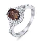 Oval Natural Stone Split Shank Ring