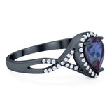 Art Deco Pear Infinity Twisted Ring  