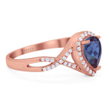 Art Deco Pear Infinity Twisted Ring  