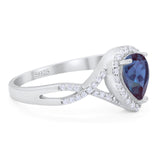 Art Deco Pear Infinity Twisted Ring  