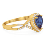 Art Deco Pear Infinity Twisted Ring  