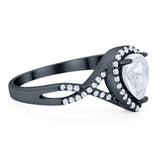 Art Deco Pear Infinity Twisted Ring  