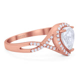 Art Deco Pear Infinity Twisted Ring  