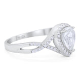 Art Deco Pear Infinity Twisted Ring  