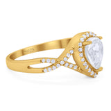 Art Deco Pear Infinity Twisted Ring  