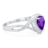 Art Deco Pear Infinity Twisted Ring  