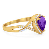 Art Deco Pear Infinity Twisted Ring  