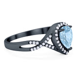 Art Deco Pear Infinity Twisted Ring  