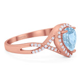 Art Deco Pear Infinity Twisted Ring  