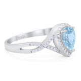 Art Deco Pear Infinity Twisted Ring  