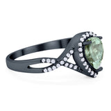 Art Deco Pear Infinity Twisted Ring  