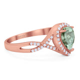 Art Deco Pear Infinity Twisted Ring  