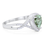 Art Deco Pear Infinity Twisted Ring  
