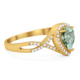 Art Deco Pear Infinity Twisted Ring  