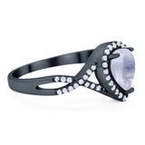 Art Deco Pear Infinity Twisted Ring  