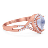 Art Deco Pear Infinity Twisted Ring  