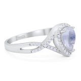 Art Deco Pear Infinity Twisted Ring  