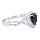 Art Deco Pear Infinity Twisted Ring  