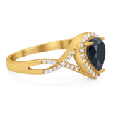 Art Deco Pear Infinity Twisted Ring  