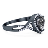 Art Deco Pear Infinity Twisted Ring  