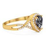 Art Deco Pear Infinity Twisted Ring  