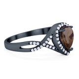 Art Deco Pear Infinity Twisted Ring  