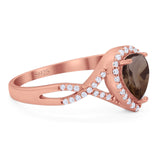 Art Deco Pear Infinity Twisted Ring  