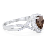 Art Deco Pear Infinity Twisted Ring  