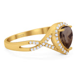 Art Deco Pear Infinity Twisted Ring  