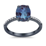 Art Deco Oval Natural Stone Wedding Ring