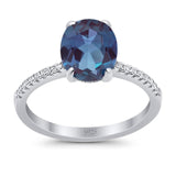 Art Deco Oval Natural Stone Wedding Ring