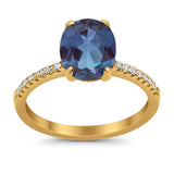 Art Deco Oval Natural Stone Wedding Ring