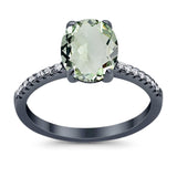Art Deco Oval Natural Stone Wedding Ring
