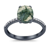 Art Deco Oval Natural Stone Wedding Ring