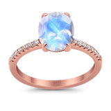 Art Deco Oval Natural Stone Wedding Ring