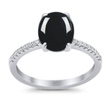 Art Deco Oval Natural Stone Wedding Ring