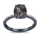 Art Deco Oval Natural Stone Wedding Ring