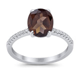 Art Deco Oval Natural Stone Wedding Ring