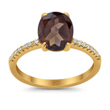 Art Deco Oval Natural Stone Wedding Ring